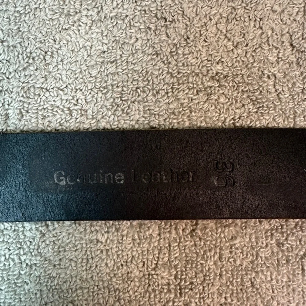 Timberland Mens Genuine Leather Belt Black Silver Buckle Size 36 Casual Rugged